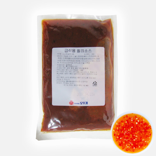 코리원/오뚜기 급식용 칠리소스 1kg/핫칠리/치킨/소스