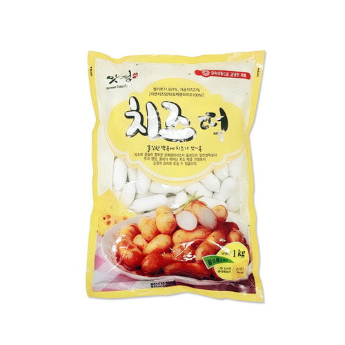 맛정 치즈 떡 1kg(떡볶이 분식 간식 찜 야식 캠핑)