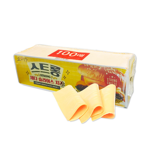 동원 스트롱 체다 슬라이스 치즈 100매 (햄버거 피자)