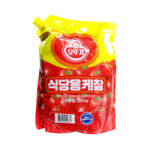 [무료배송]오뚜기 파우치팩 토마토케찹 3.3kg 업소용 x [4개]