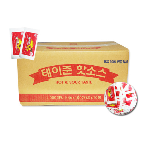 코리원/태원 일회용 테이준 핫소스 1박스(4gx1000개)