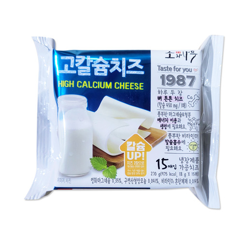 동원 고칼슘 체다 슬라이스 치즈 270g(18g x15매입)